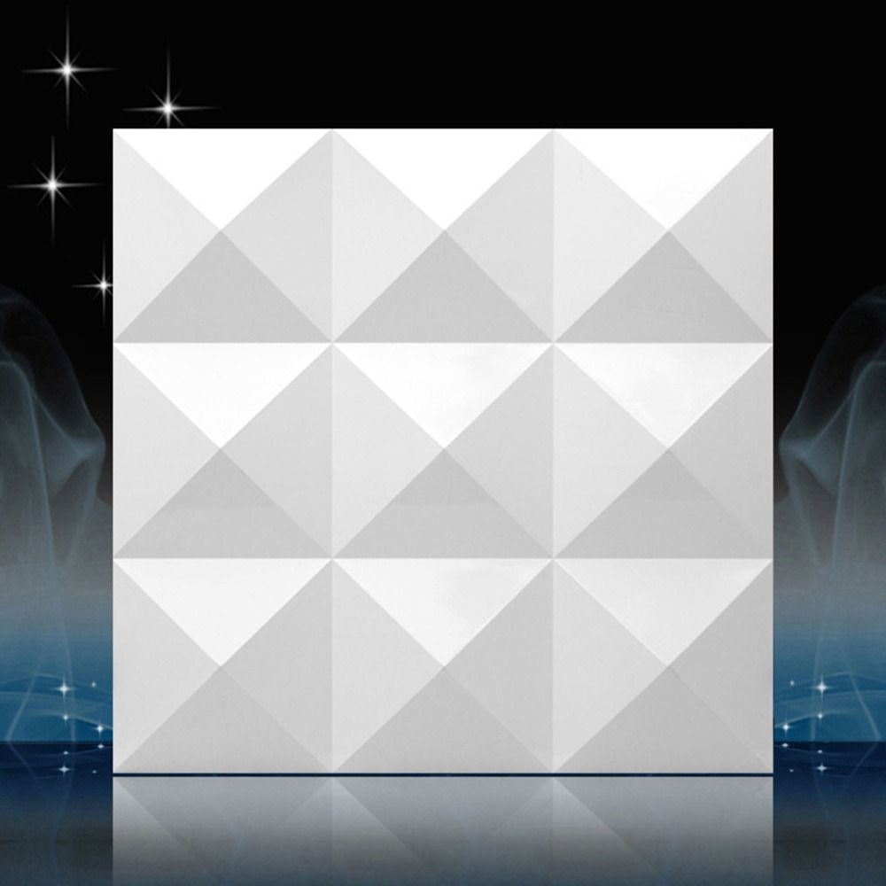 Pvc Panel Background - White 3D Wall Panel 50*50cm Embossed