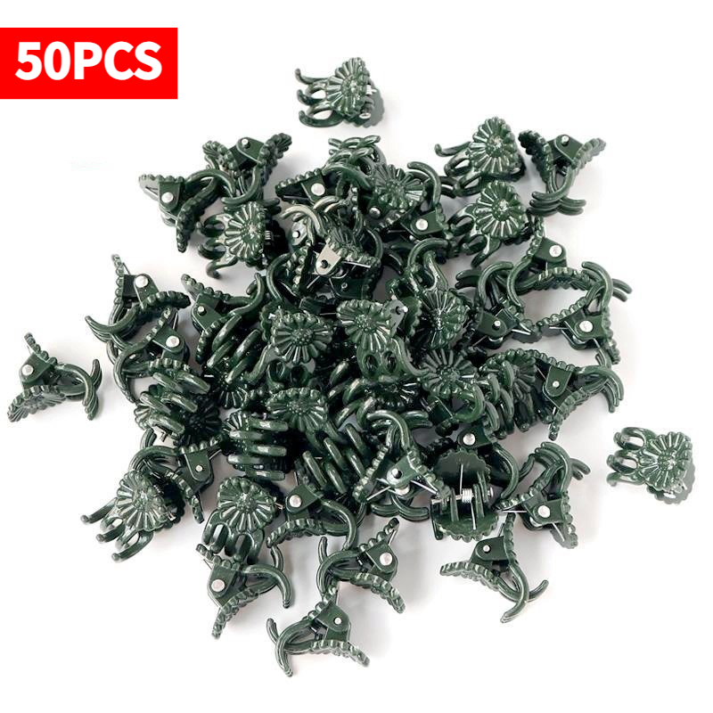 50PCS 5-Claw Dark Green Plant  - огляд і ціна Vine Climbing Plastic