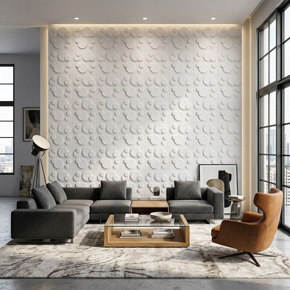 White 3D Wall Panel 50*50cm Em - огляд і ціна Pvc Panel Background