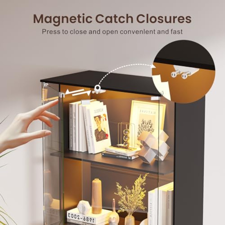 Black Display Cabinet with Gla - огляд і ціна Glass Door Hinge